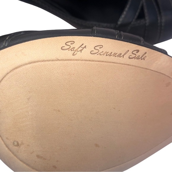 EUC Arturo Chiange Size 7.5M Black 2.5" Peep Toe All Leather Heel - Picture 8 of 11